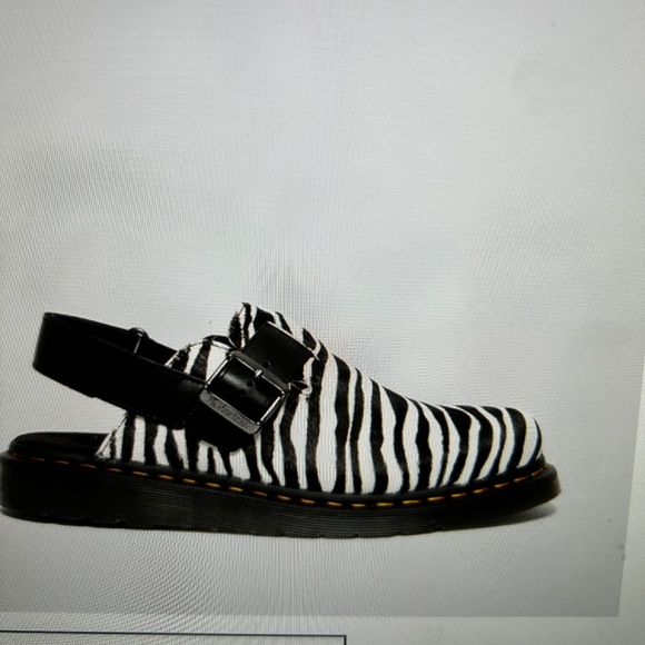 Dr Martens JORGE II HAIR-ON ANIMAL PRINT SLINGBACK MULES m 11 w 12 zebra - Picture 8 of 8